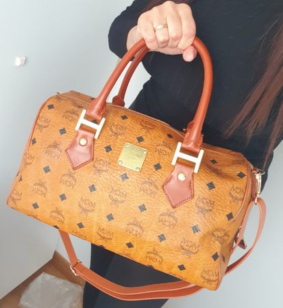 MCM Speedy Boston 30  Heritage Cognac Canvas