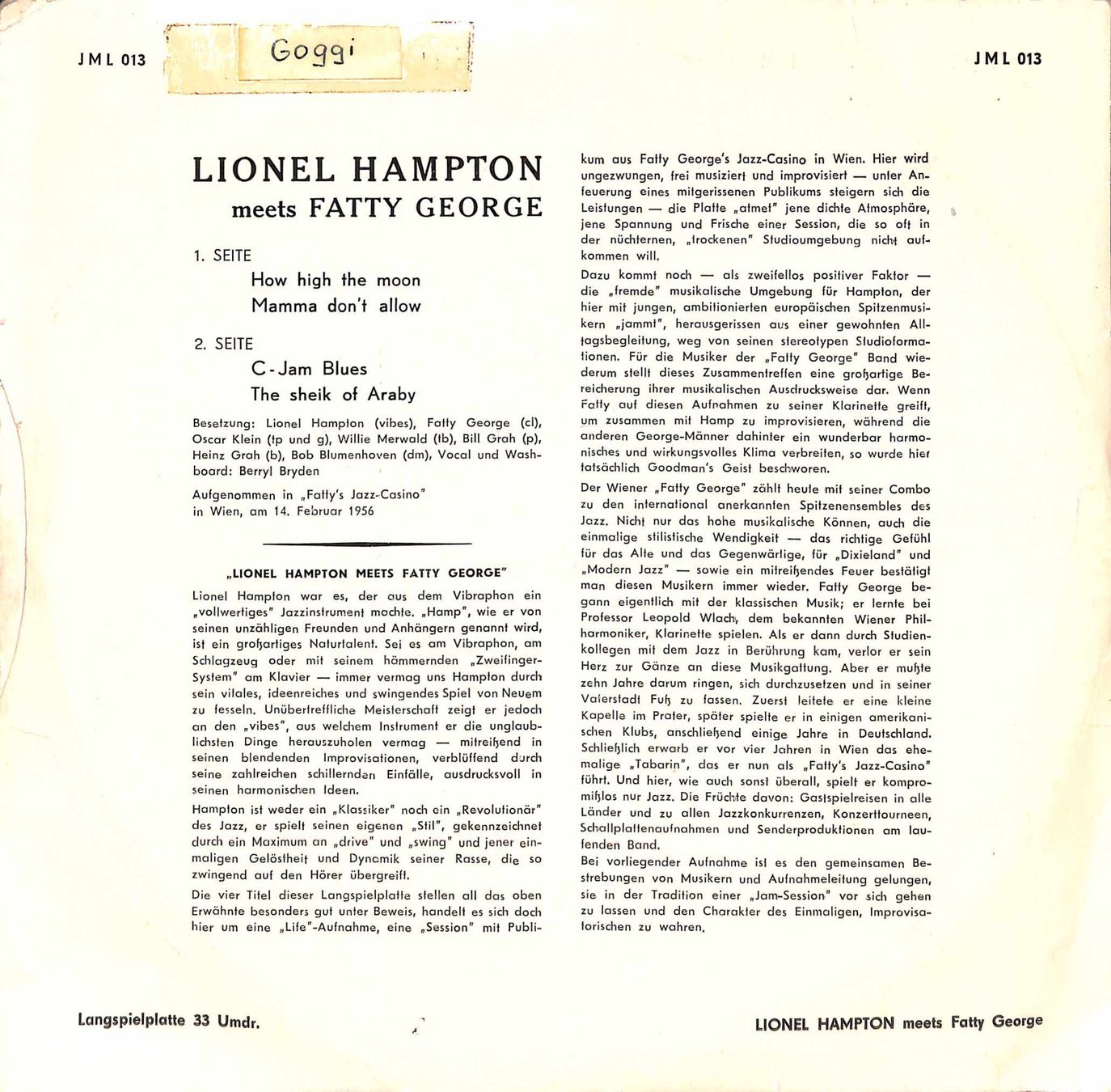Dischi in vinile: LP: Lionel Hampton meets Fatty George – Usato da Trimmis venduto da Dres2 1
