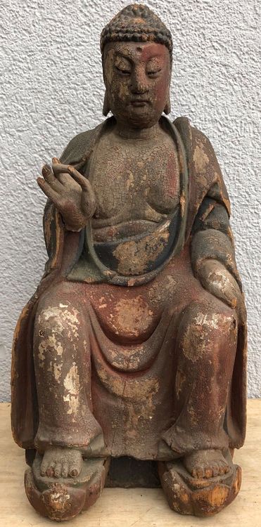 Alter Sitzender Chines Holz Buddha | Kaufen Auf Ricardo