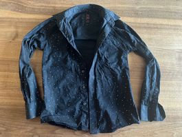 Hemd schwarz mit Muster, Gr. 146, WE
