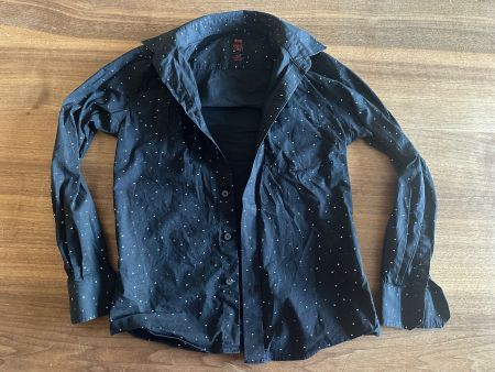 Hemd schwarz mit Muster, Gr. 146, WE