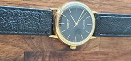 Elegante Exacta Herrenuhr, Gold, Schwarz, Vintage Look