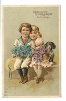 Namenstag - Herzlichen Glückwunsch  Kinder  Präge-Litho 1908