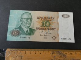 Finnland 1980, 10 Markkaa - ungefaltet