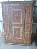 Antiker Schrank bemalter Bauernschrank 1881 guter Zustand