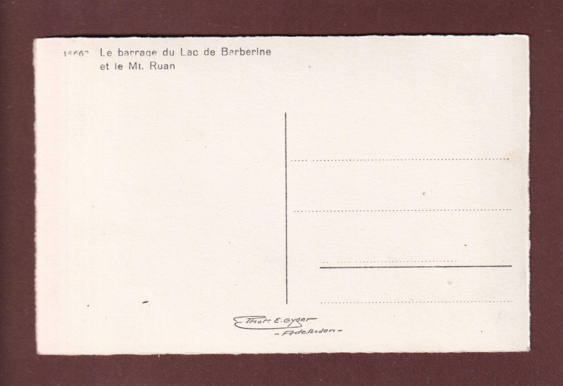 Cartoline postali: Barrage de BARBERINE – Usato da Pully venduto da nicecards 1