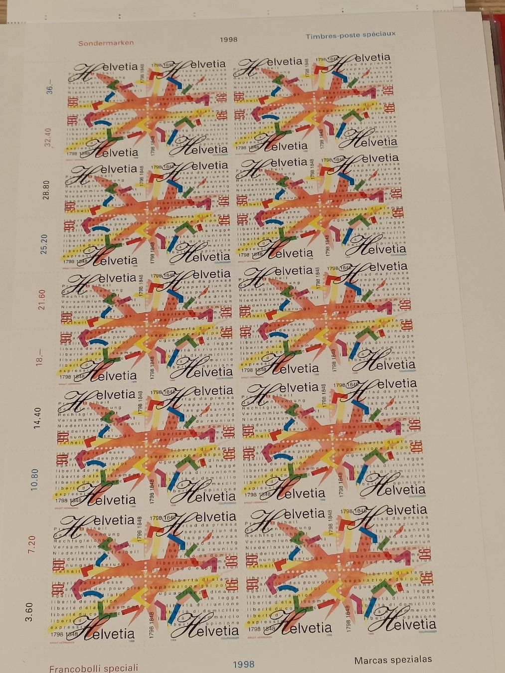 Alle Briefmarken: Frankaturware im Wert von 846.- alles Bogen Ware! – Gebraucht aus Brugg AG von Ente015 4
