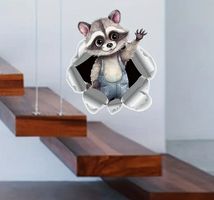 SÜSSER WANDAUFKLEBER WASCHBÄR, F. WAND,KÄSTLI,WC