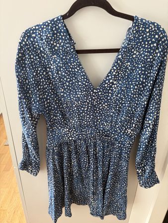 Robe courte femme MNG bleu à motifs taille S bon état