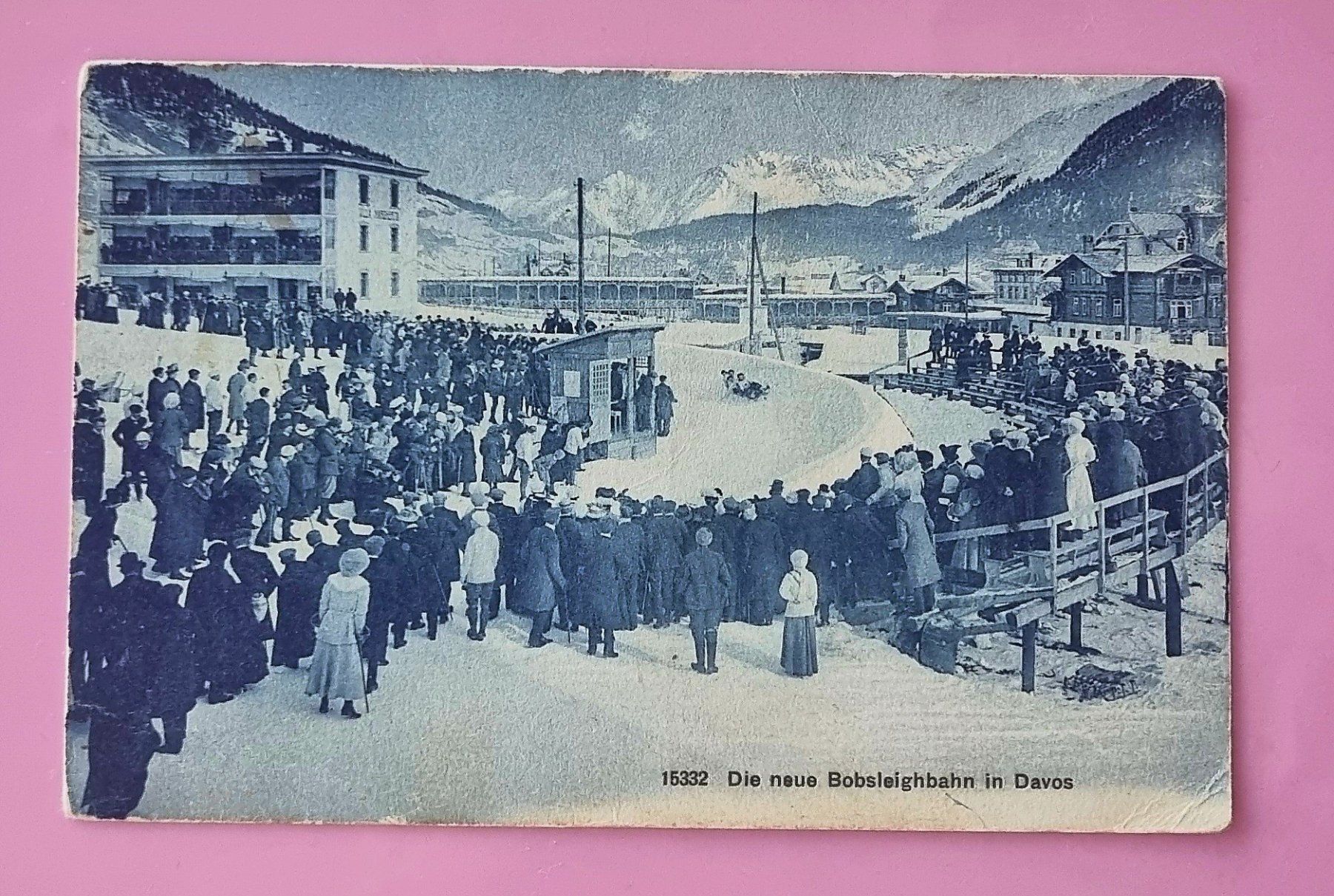 Cartes postales: Davos - Neue Bobsleighbahn - 1912 – D'occasion à Rothrist par RROENK