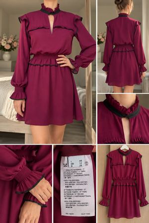 PINKO Damen Kleid Gr. 38 / IT 44 – Bordeaux 