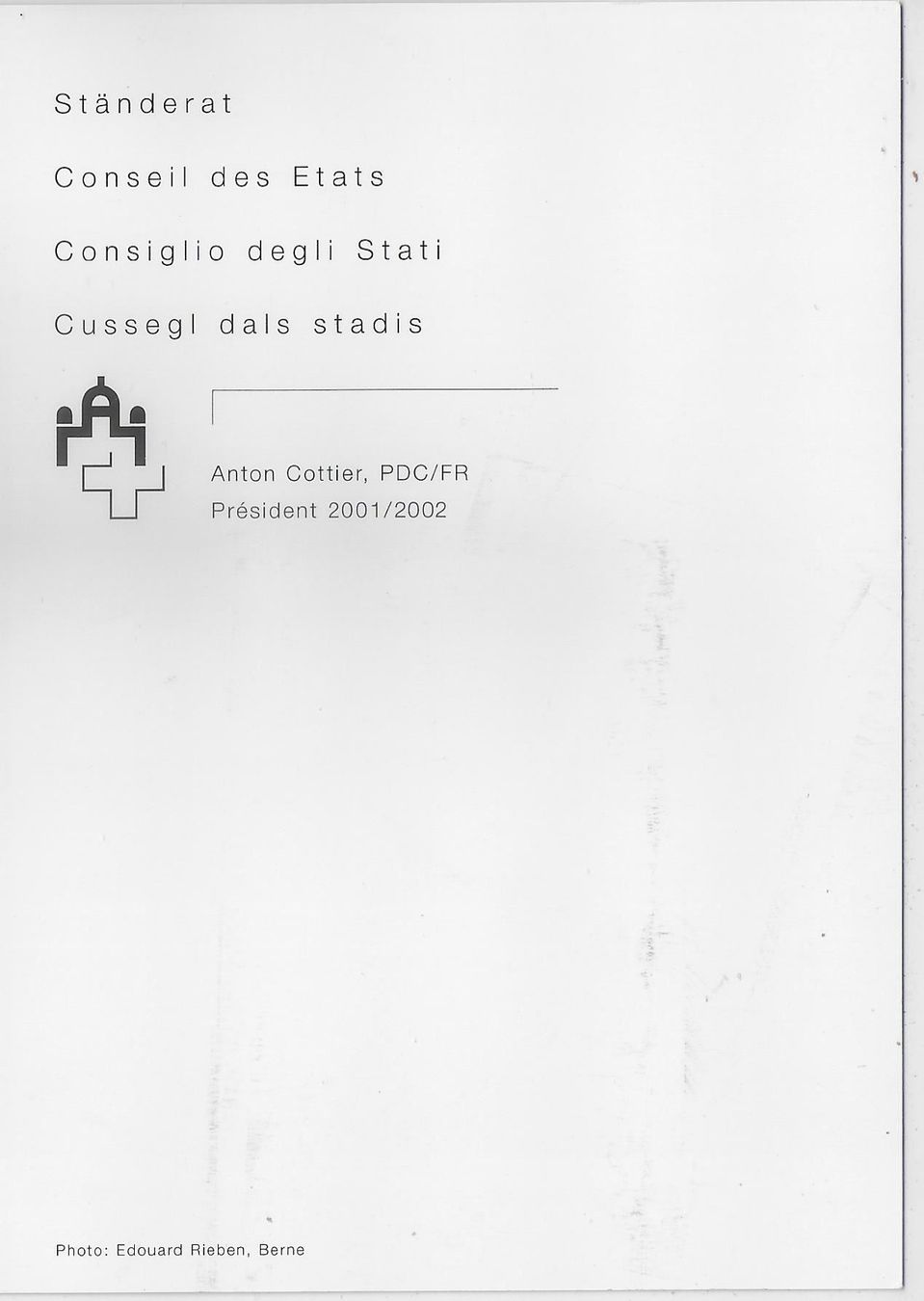 Cartes postales: Ständerat Anton Cottier PDF/FR – D'occasion à Ettingen par Kartenplanet 1