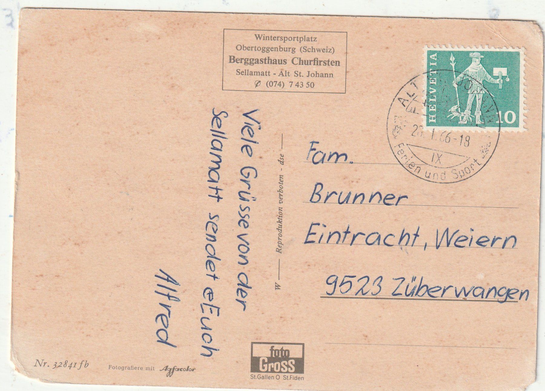 Cartoline postali: 4 Karten Berhäuser - Skinetrieb – Usato da Lumbrein venduto da made02 1