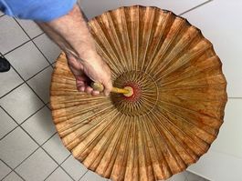 OMBRELLO PITTURATO A MANO 1960 BIRMANIA