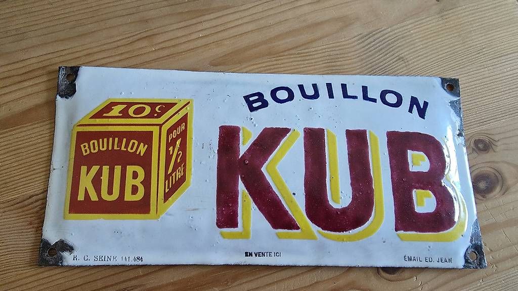 Schilder: Kub Emailschild Original – Gebraucht aus Ettingen von 1964erNachtzugfahrer