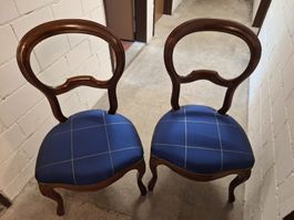2 Louis-Philippe Stühle, neu bezogen, Monaco