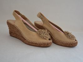 Keilsandalen Gr. 37, Sommerschuhe Espadrilles beige