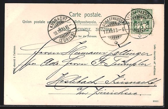 Cartoline postali: Schaffhausen, Blick auf die Kantonsschul – Usato da Berlin venduto da bartko-reher 1