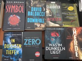 8 Thriller - 2 Bücher gebunden - 6 Taschenbücher 