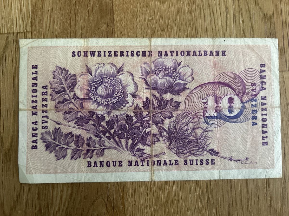 Banconote: Schweizer 10-Franken-Note, 1974 – Usato da Sattel venduto da usch6417 1