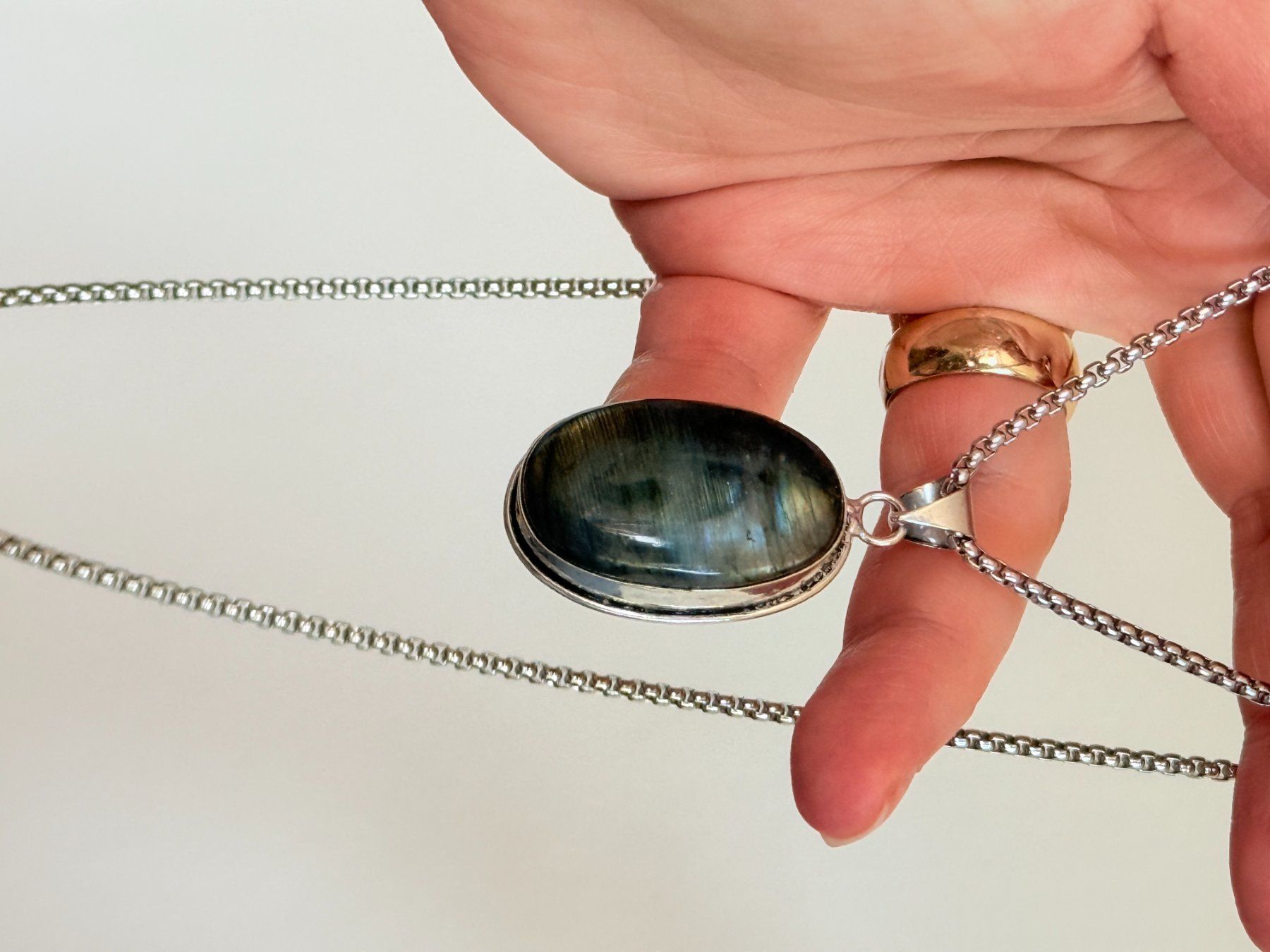 Catenine: Collier Labradorite - Élégance Naturelle ✨ – Nuovo e nell'imballaggio originale da Genève venduto da AWWA 4