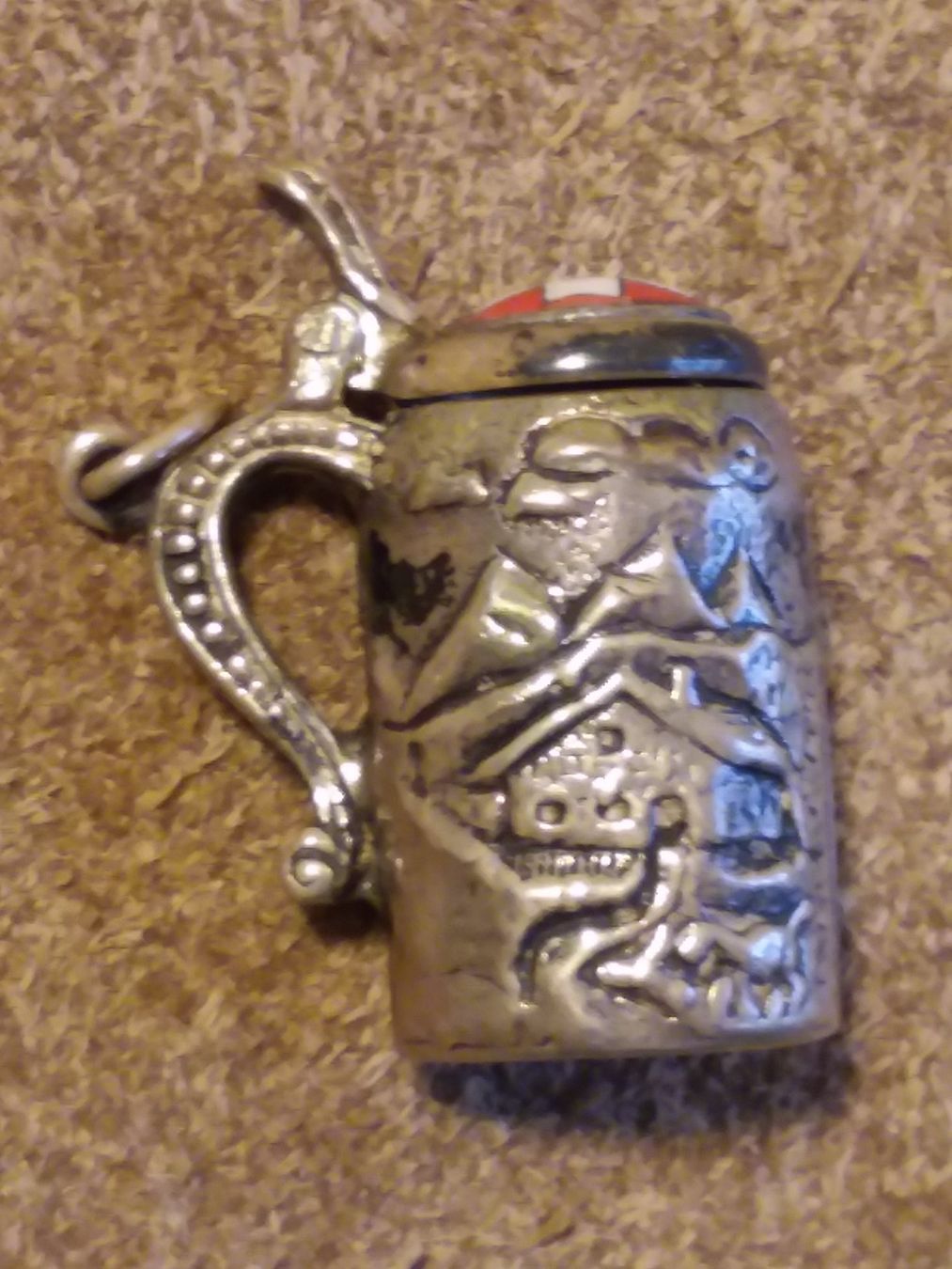 Gläser: Kleiner 800er Silber Bierkrug mit Schweizer Wappen – Gebraucht aus Zürich von gutsan