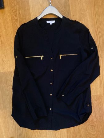 Modische Calvin Klein Bluse schwarz Gold