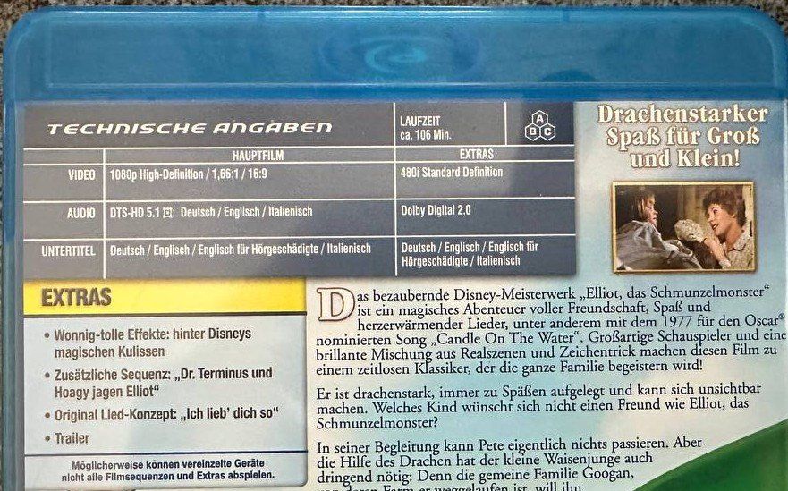 Tutti i DVDs: 2 Disney Elliott, das Schmunzelmonster Blu-rays – Usato da Beringen venduto da Mantafisch1 2