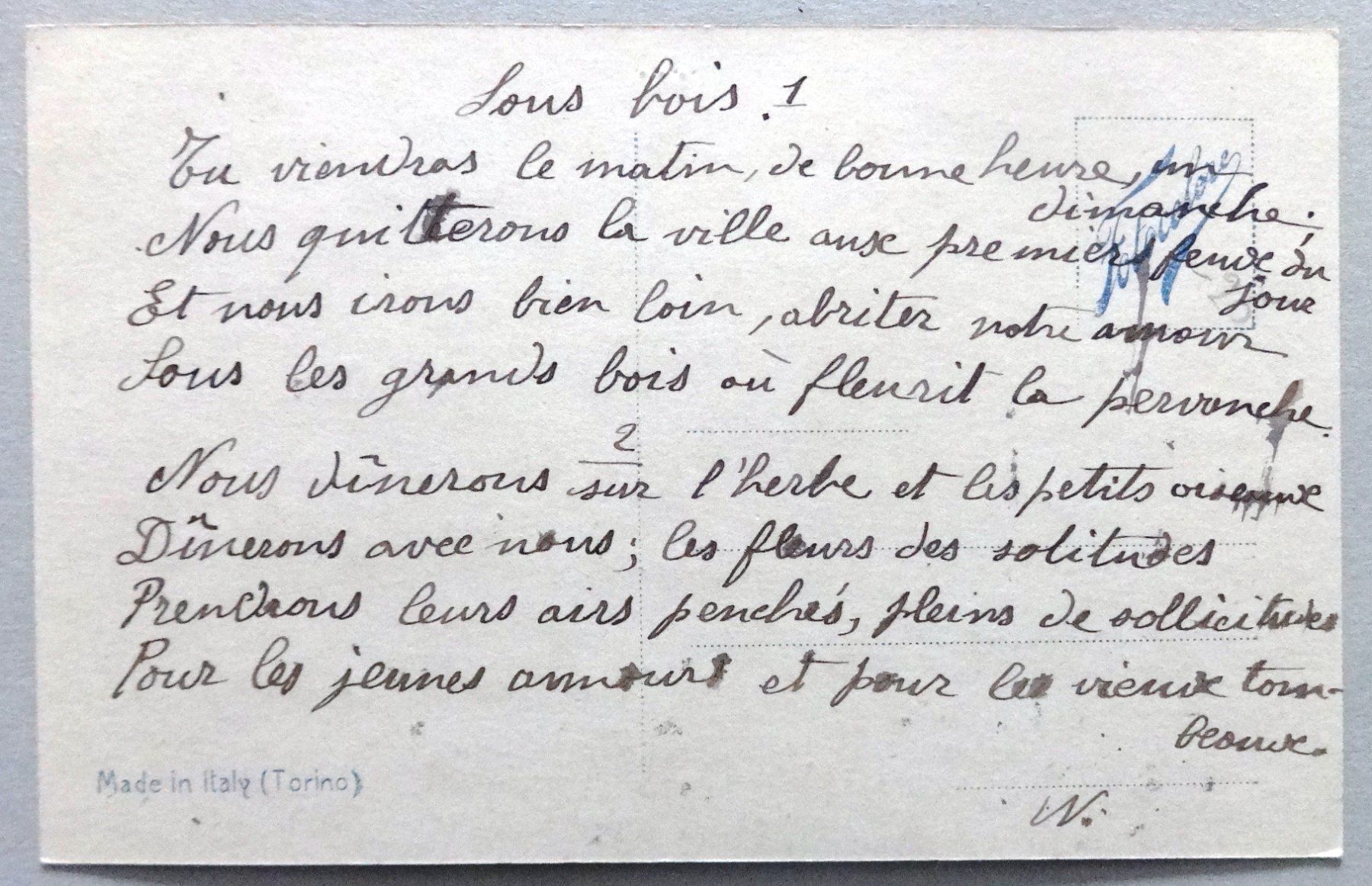 Cartoline postali: Sous bois – Usato da Fétigny venduto da Billy2miny 1