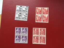 1958 Historische Bilder 4er Block Satz Ausgabetag Stempel 