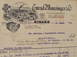 Litho Geschäfts Brief Conrad Munzinger & Co Olten - 1922