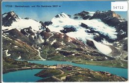 Berninahospiz mit Piz Cambrena - Litho