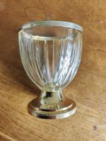  Vintage Glasbecher mit Messingfuß / Pokal / Art Deco Stil 