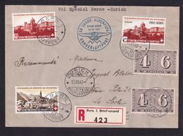 FDC Luftpostbrief Sonderflug Bern - Zürich 13.07.1943