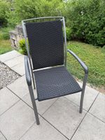 Hunn Gartenstuhl-Set: 4 Stühle mit Armlehne & 2 Hocker
