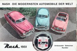 Originalprospekt von 1951 Nash ( verschiedene Varianten )
