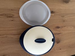 Original Tupperware-Schüssel mit Deckel – Dunkelblau/Cremewe
