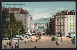 Geneve, Blick auf den Mont-Blanc und Str