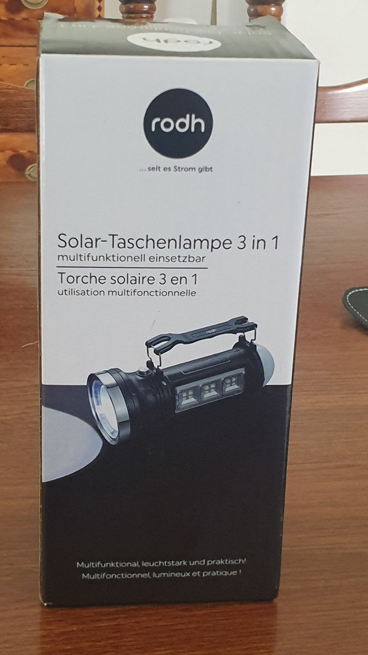 Lampen: Solar LED - Taschenlampe Rodh – Neu (gemäss Beschreibung) aus Härkingen von MarianneSi 3