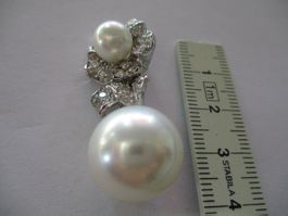 Anhänger mit Perle Silber 925 Blumenform mit Zirkonia