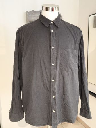 Herren Hemd H&M Dunkelgrau Grösse XL Regular Fit Baumwolle