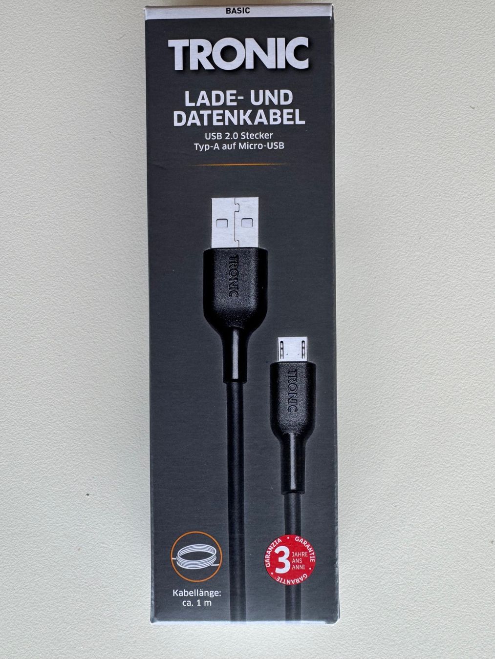 Cavi: Câble de charge, connecteur USB-2.0 vers micro-USB, 1m – Nuovo e nell'imballaggio originale da St-Gingolph venduto da GoldenKeys