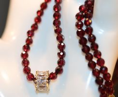GRANAT Kette Halskette Edelstein Collier 50 cm Halsschmuck