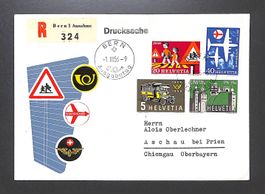 1956 FDC Werbe- & Gedenkmarken Ersttag "DEUTSCH" illustriert