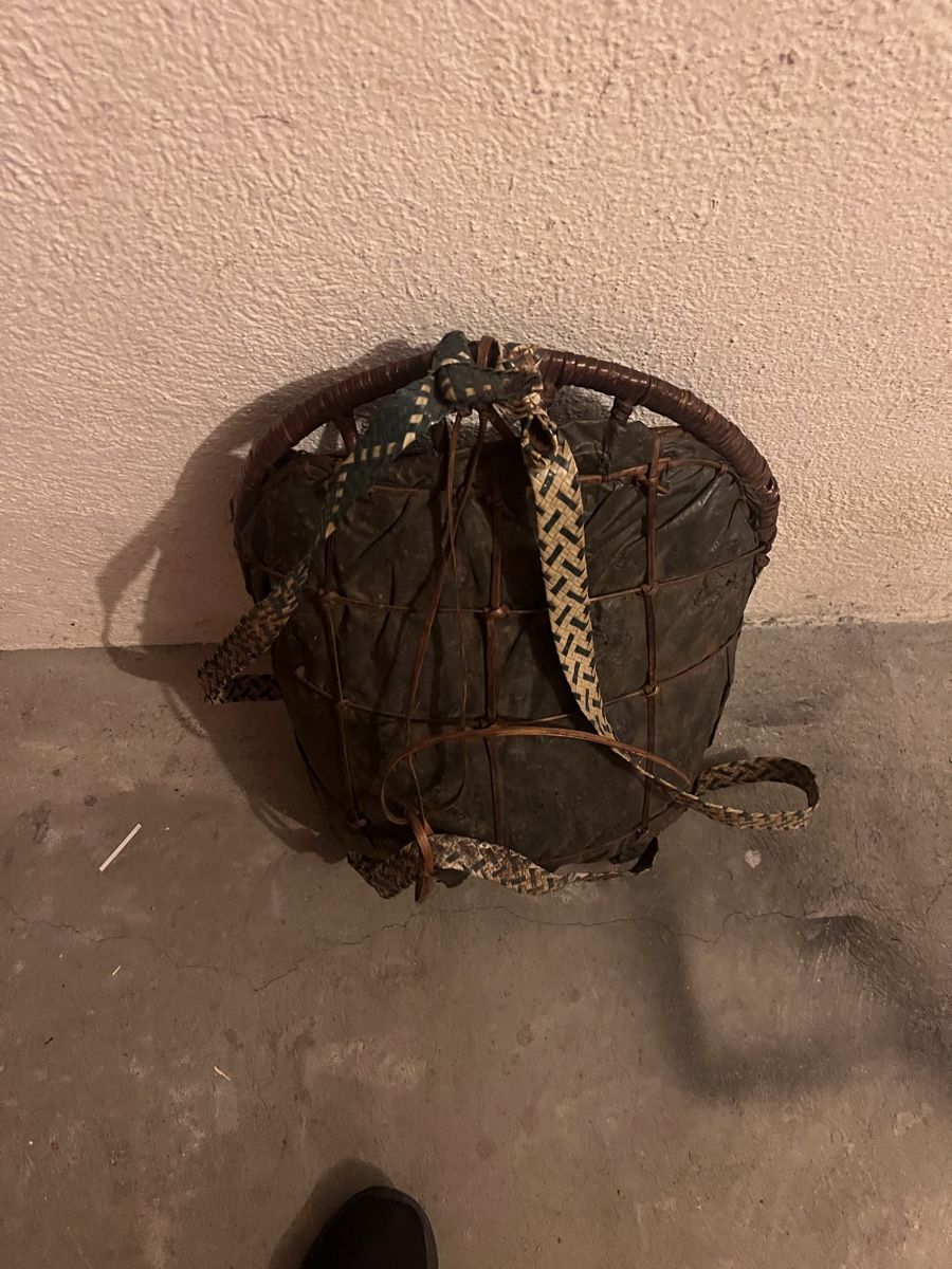 Rucksäcke: Schicker Vintage Rucksack aus Bast, Flechtkorb – Gebraucht aus Meilen von sculptur 2