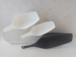 3x Schaufeln aus Kunststoff, Mehl Zucker Eiswürfel........