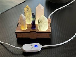 Handgemachte Kristall-Lampe mit USB - Edelsteinen Mineralien