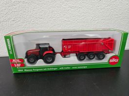 Neu - Siku - 1844 - Massey Ferguson mit Anhänger