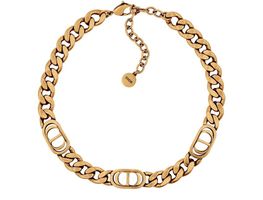 Orig. DIOR 30 Montaigne CD Choker/Collier Antique-GoldFinish