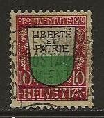 1919  10 Rp. Pro Juventute WAADT, gestempelt
